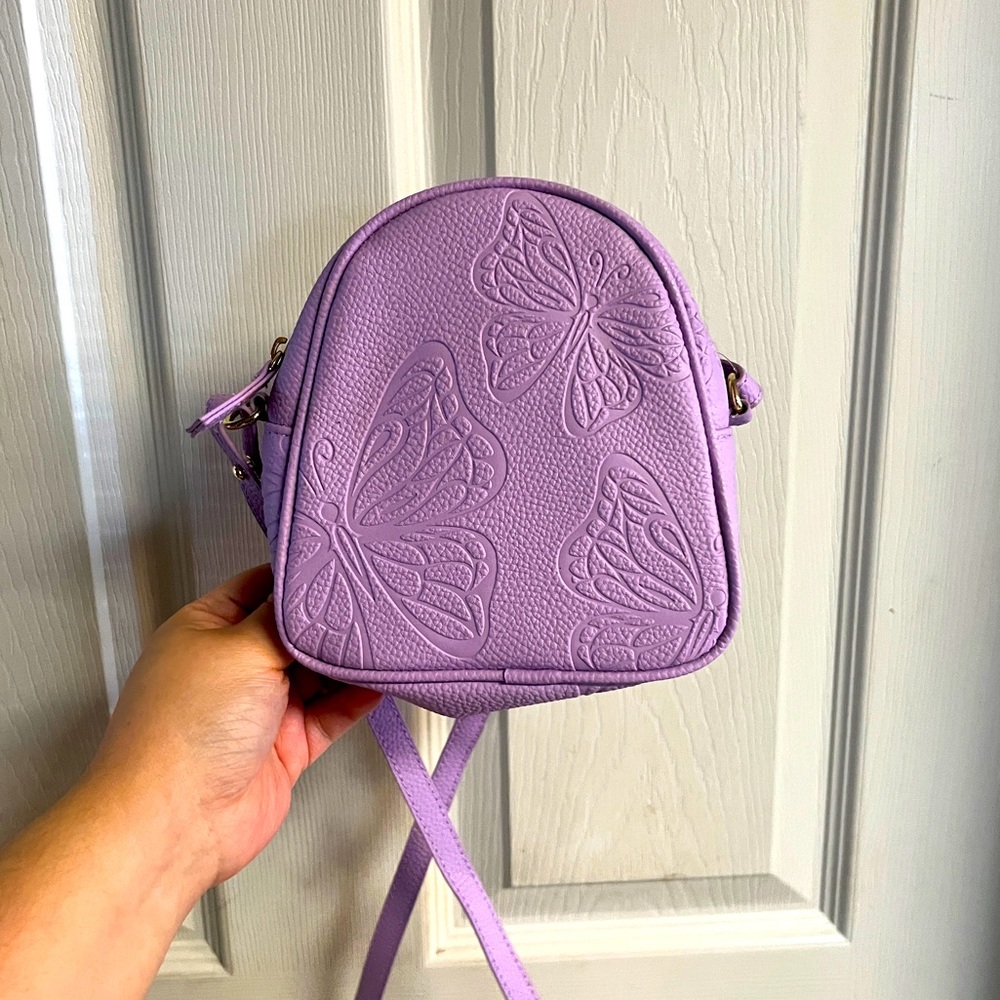 Lilac butterfly cosmetic/crossbody bag